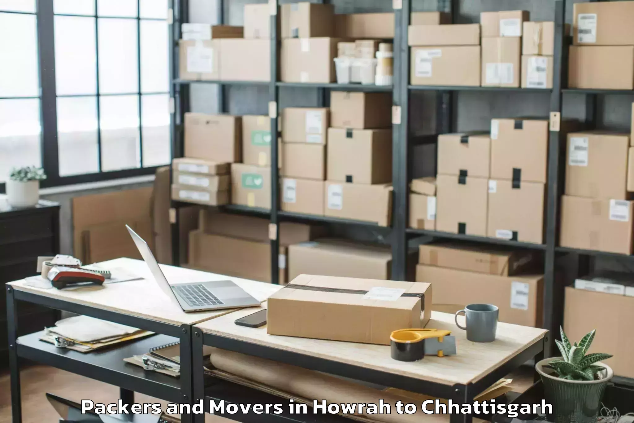 Efficient Howrah to Mats University Aarang Packers And Movers